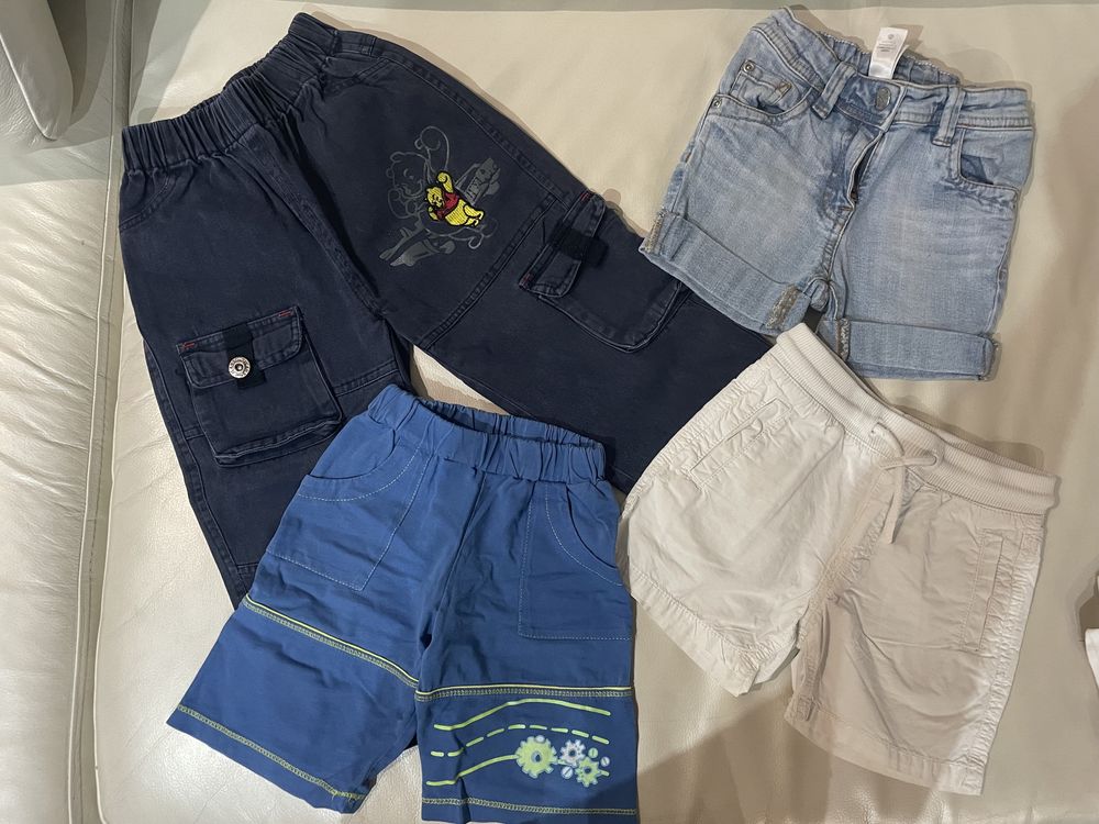 Пакет летних вещей 98-104 шорты кепка бандана джинсовые футболка Майка