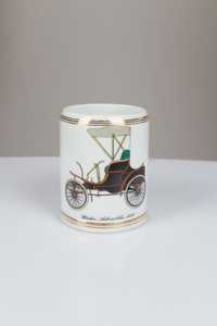 Kufel porcelana, stare auta Winton Automobile 12 cm wys.