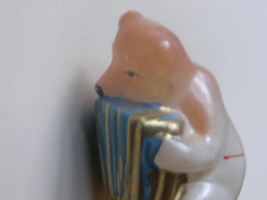 Елочная игрушка Медведь с гармошкой 1950х гг. СССР редкость