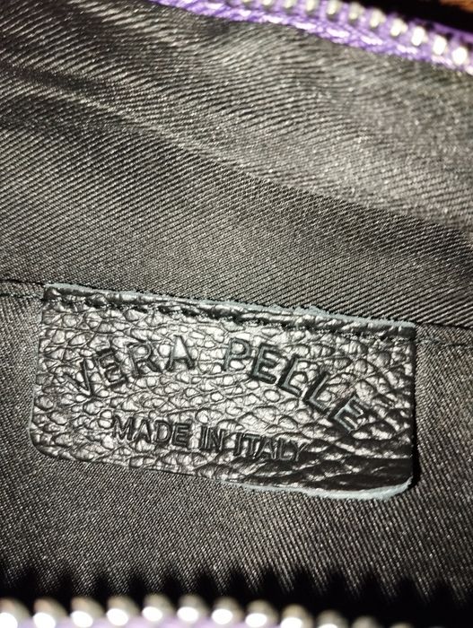 Італійська міні сумка з натуральної шкіри Vera Pelle,фіолетова,яскрава