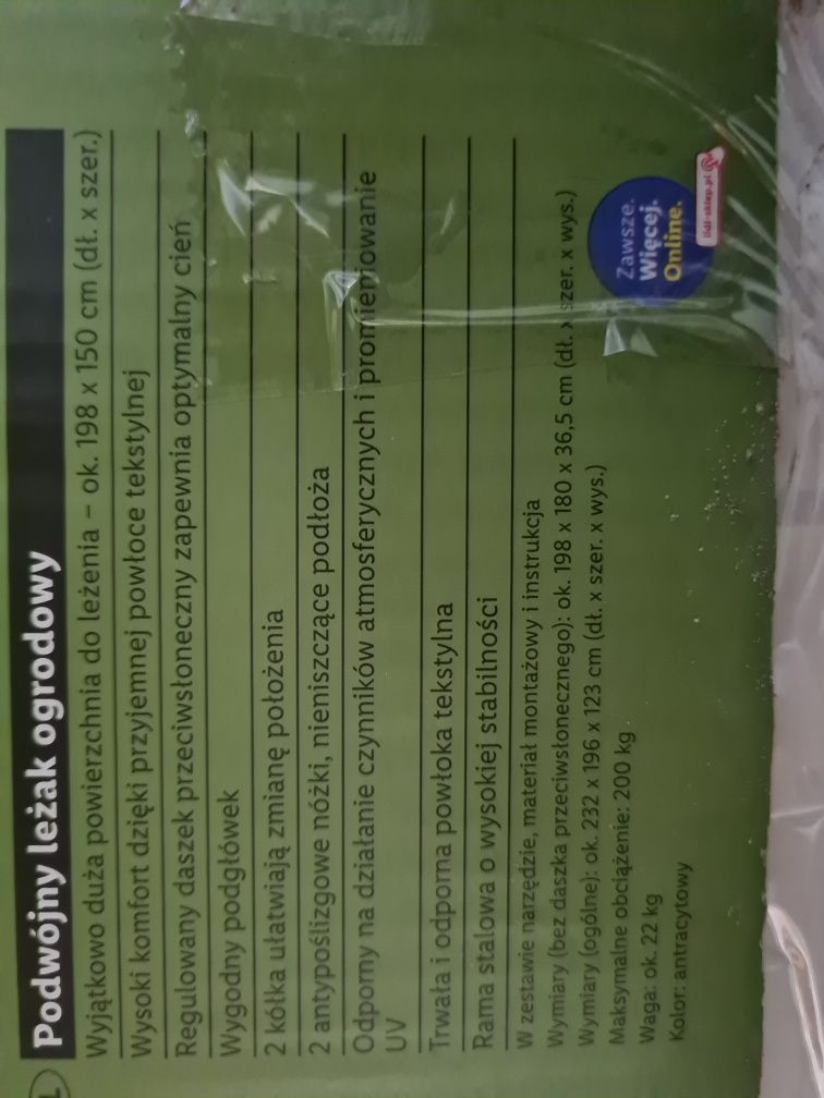 Livarno home podwójny leżak ogrodowy z daszkiem
