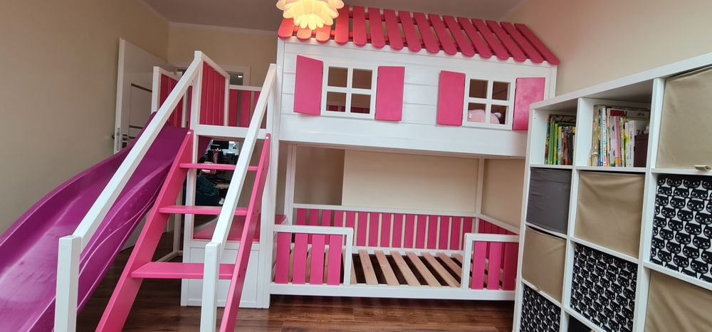 Łóżko piętrowe domek 90x190
