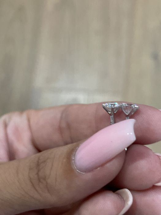 Серьги - гвоздики в золоте 585, муассанит 0.50ct GRA