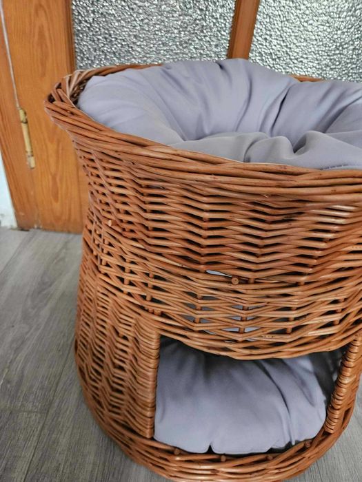 Wiklinowa budka dla kota domek psa legowisko 52 cm x 37 cm