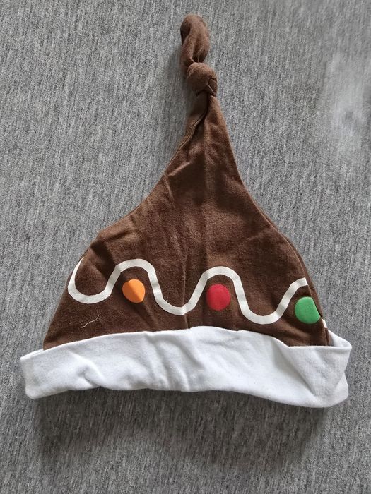 Czapka  Świąteczna-ciasteczkowy ludzik r.74/80cm