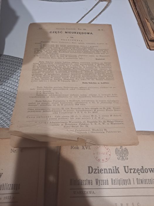 Dzienniki Urzędowe ministerstwa wyznań religijnych 1933r(64)