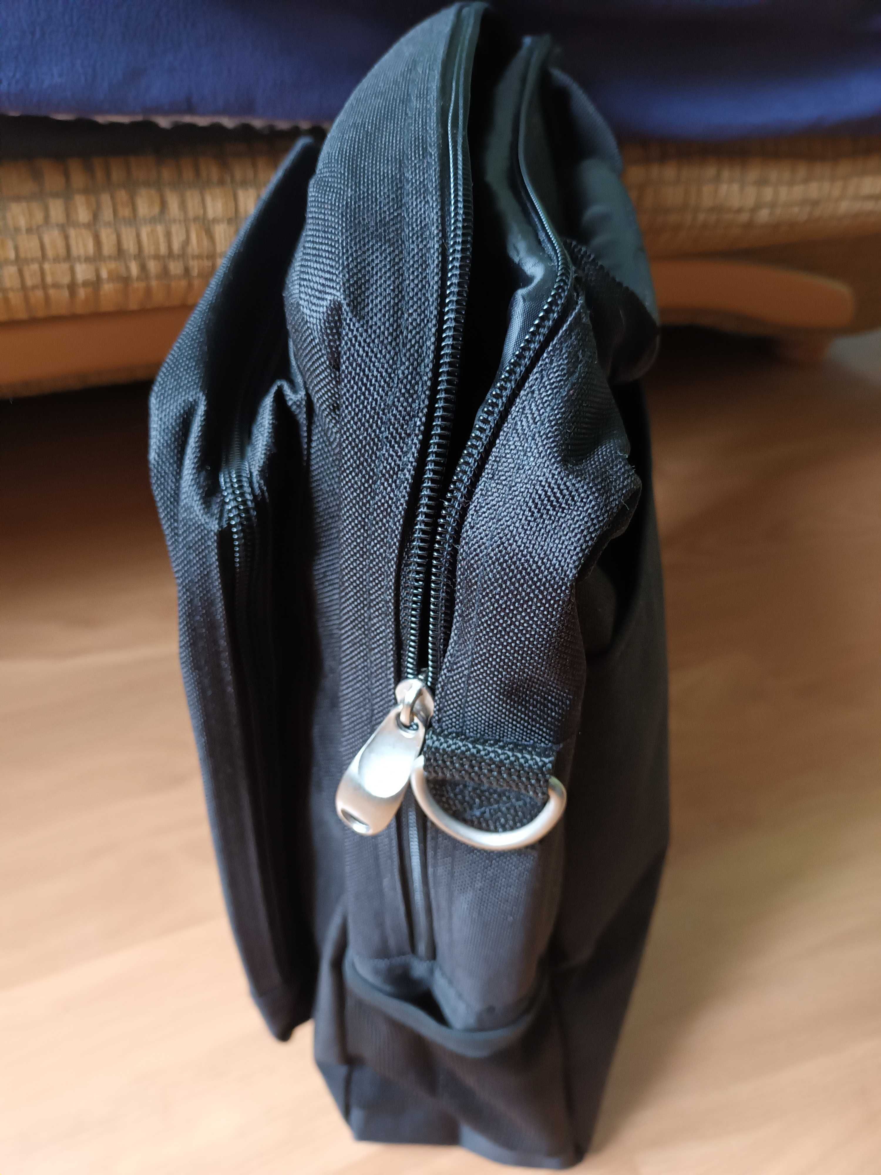 Torba męska, czarna, uchwyt do ręki i pasek na ramię