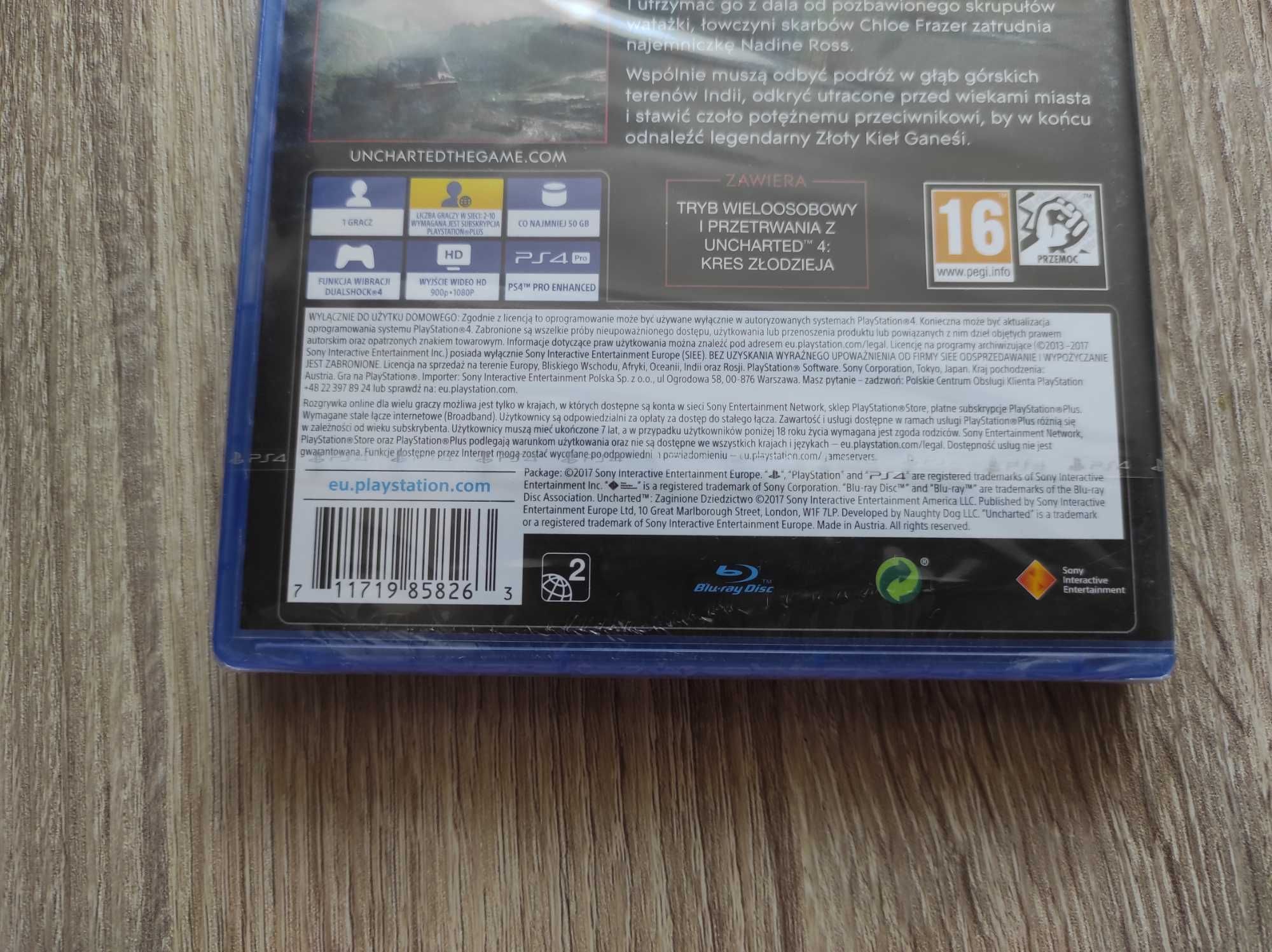 Uncharted Zaginione Dziedzictwo PL - PS4 - Nowa w folii
