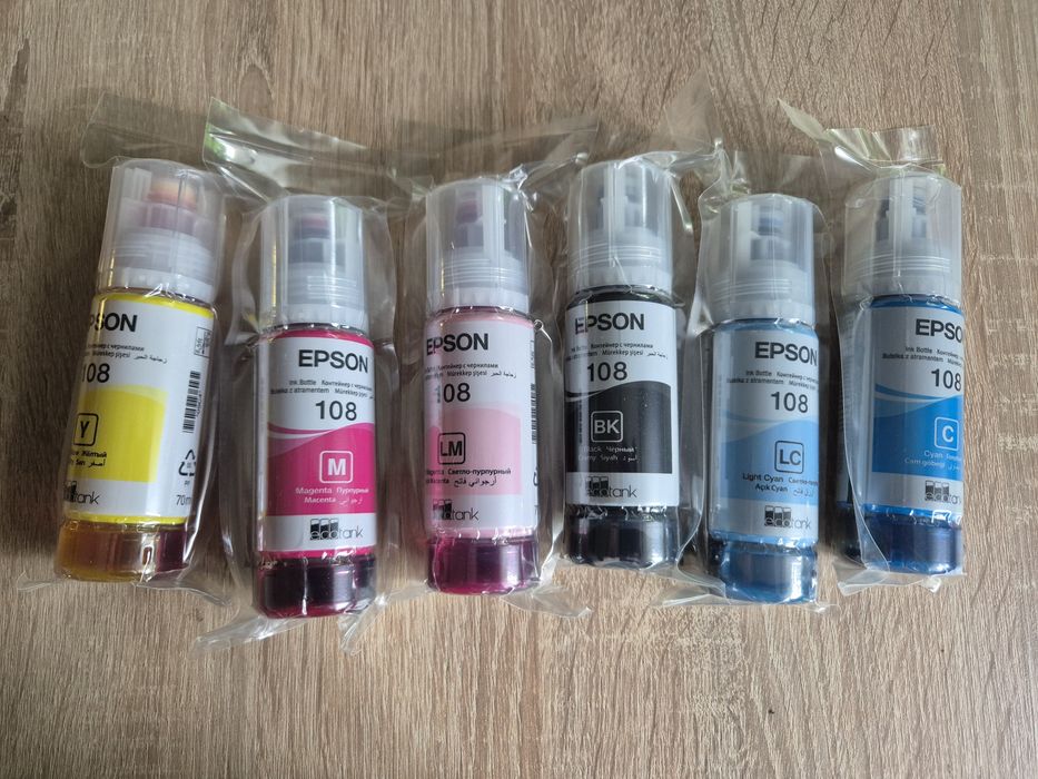 Zestaw tuszy EPSON 108 drukarek atramentowych L18050 i 8050 oryginał