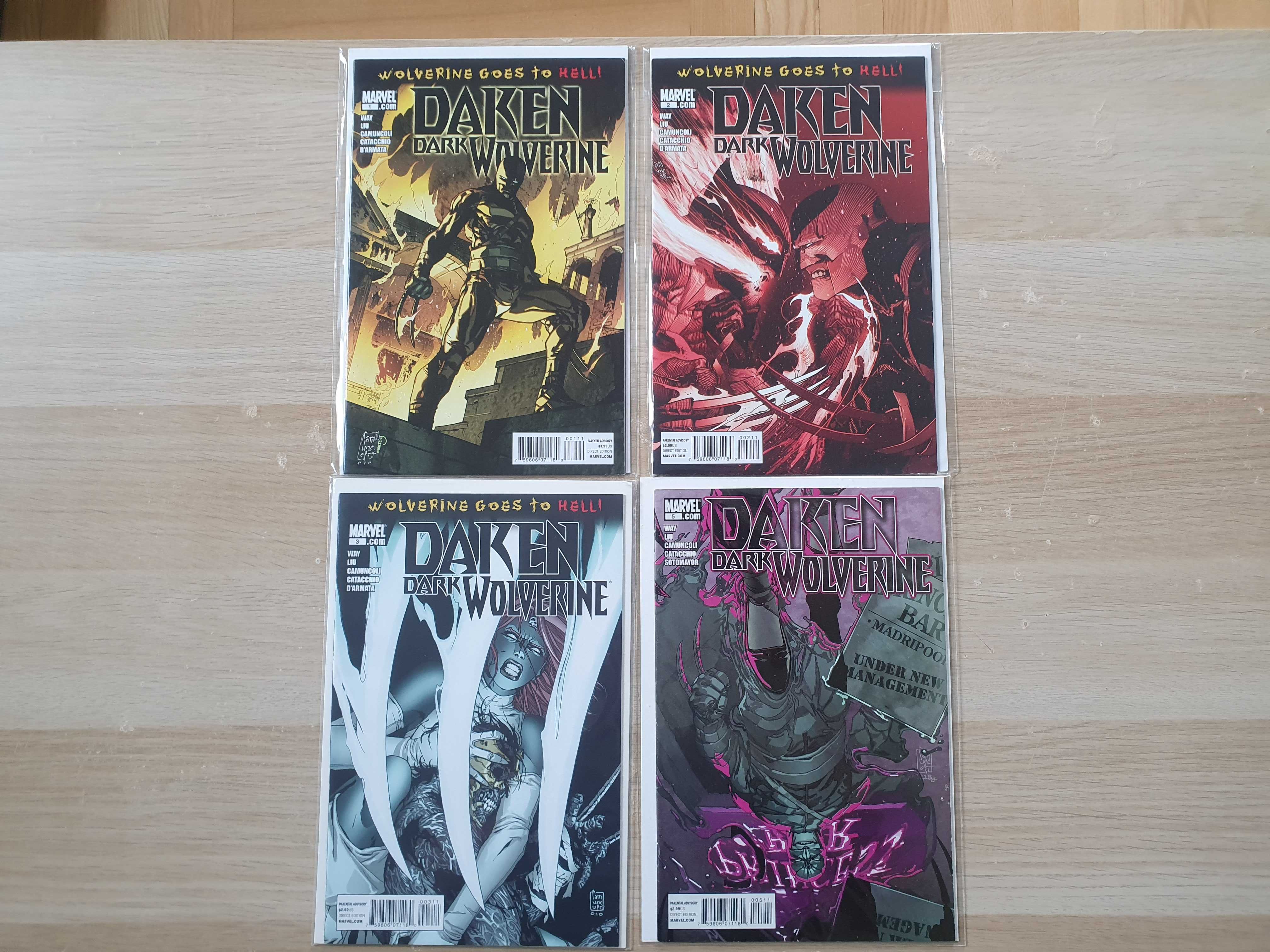 Daken: Dark Wolverine: 1, 2, 3, 5 (2010) Way/Liu/Camuncoli (ZM7)