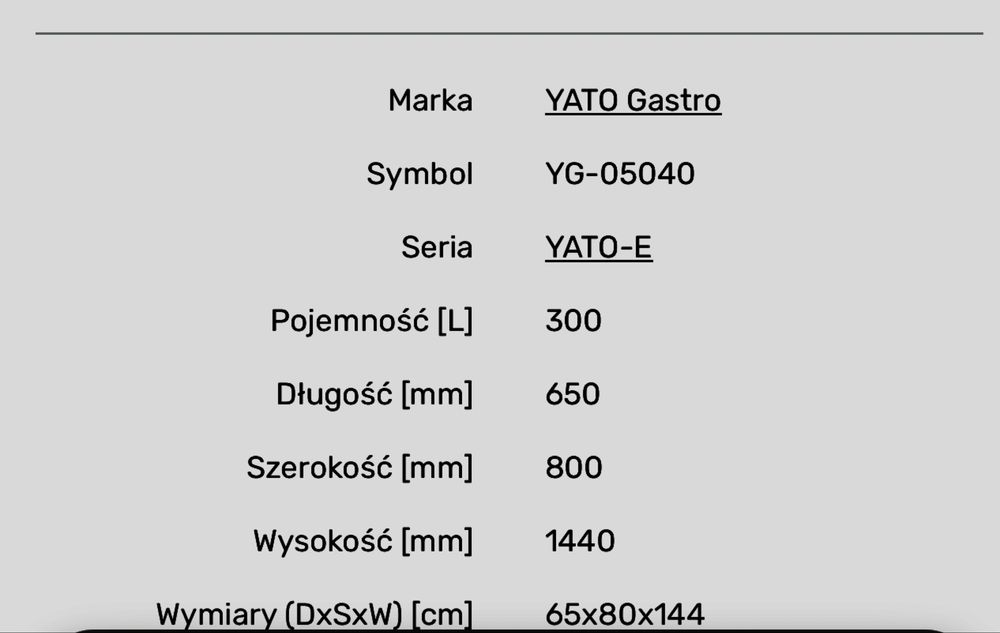 witryna chłodnicza YATO YG-05040. Stan idealny