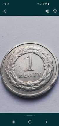 Moneta 1zl z 1991 DESTRUKT