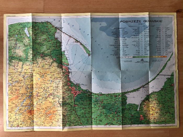 Mapa Pobrzeże Gdańskie, 1977