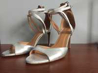 NOWE Szpilki ,sandały srebrne firmy Badura