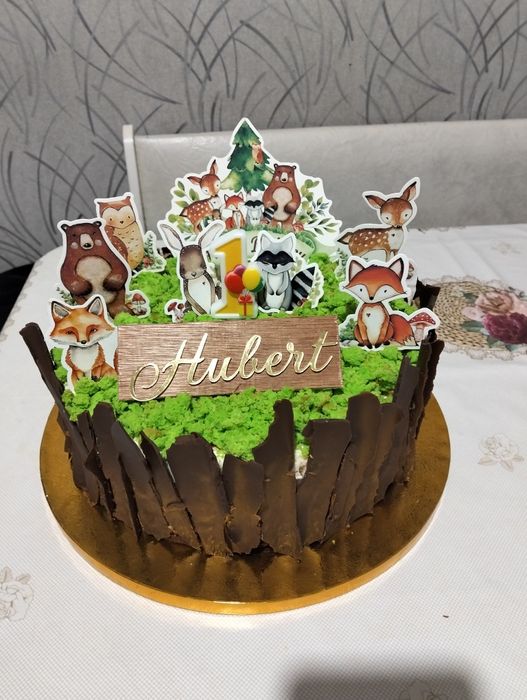 Dekoracja, ścianka na roczek, motyw leśny, jesienny