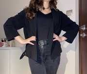 ZARA czarna marynarka oversize z klamrami