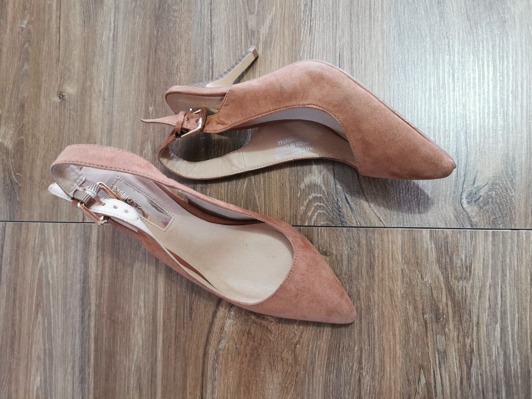 Buty na obcasie półbuty bez pięty szpilki 37