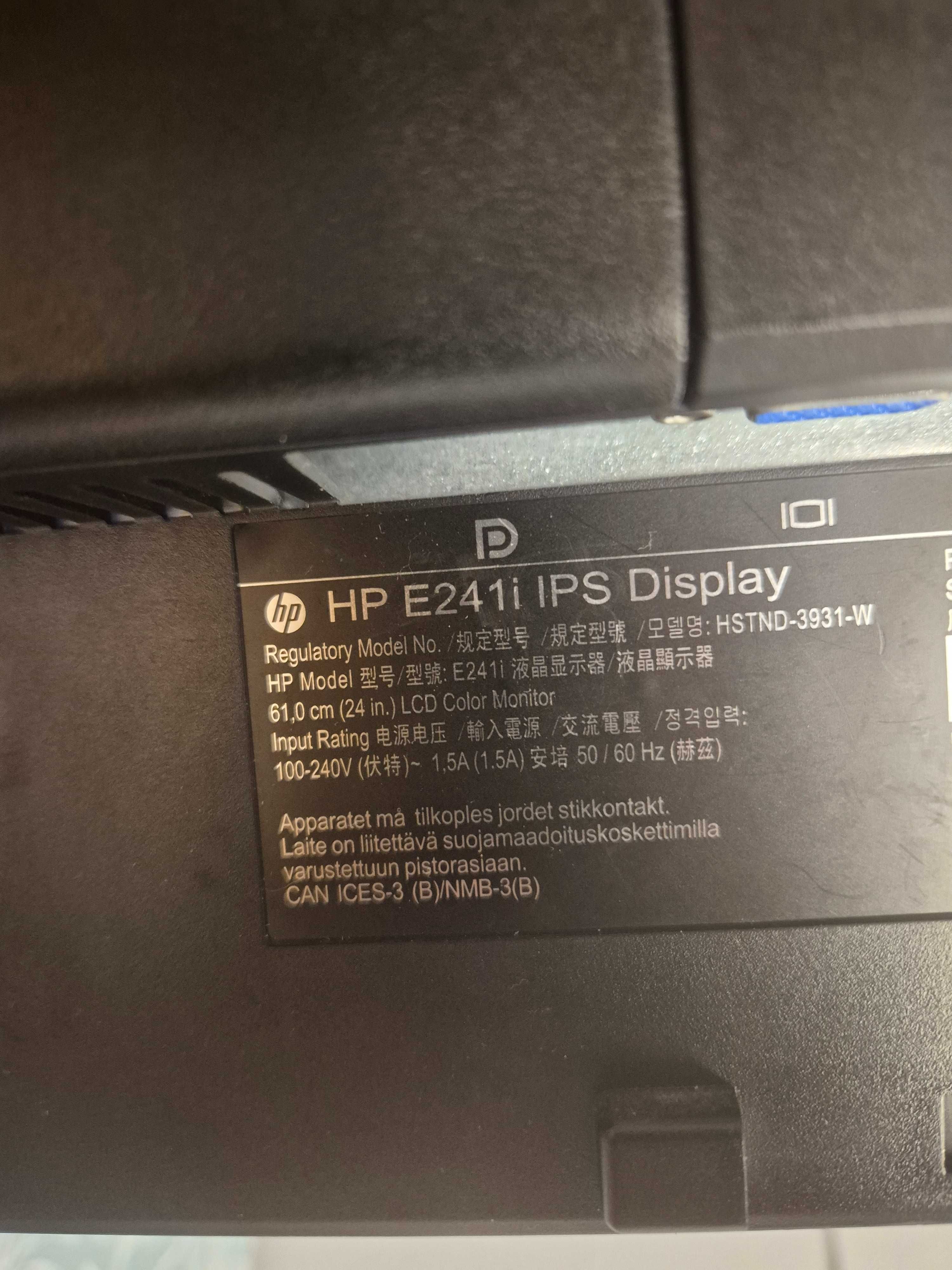 Monitor HP Elite Display E241i 1920x1200 IPS Pivot DP VGA DVI USB