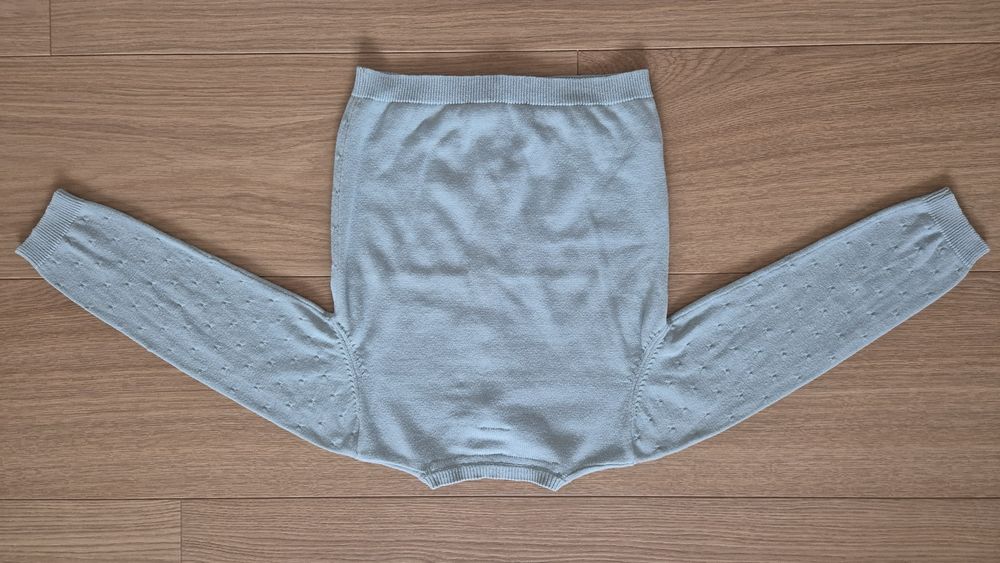 Sweterek ażurowy dla dziewczynki,niebiesko-zielony_H&M_rozm. 104