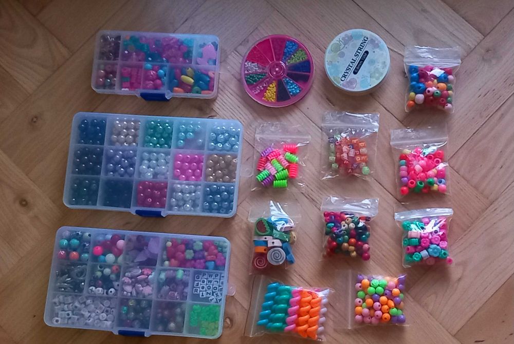 Duży zestaw koralików do robienia bransoletek DIY