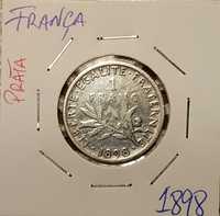 França - moeda em prata de 1 franco de 1898