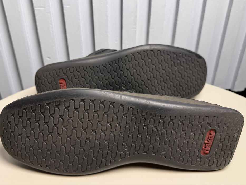 Rieker Antistress – skórzane sandały męskie czarne r.45 wkł.29 cm