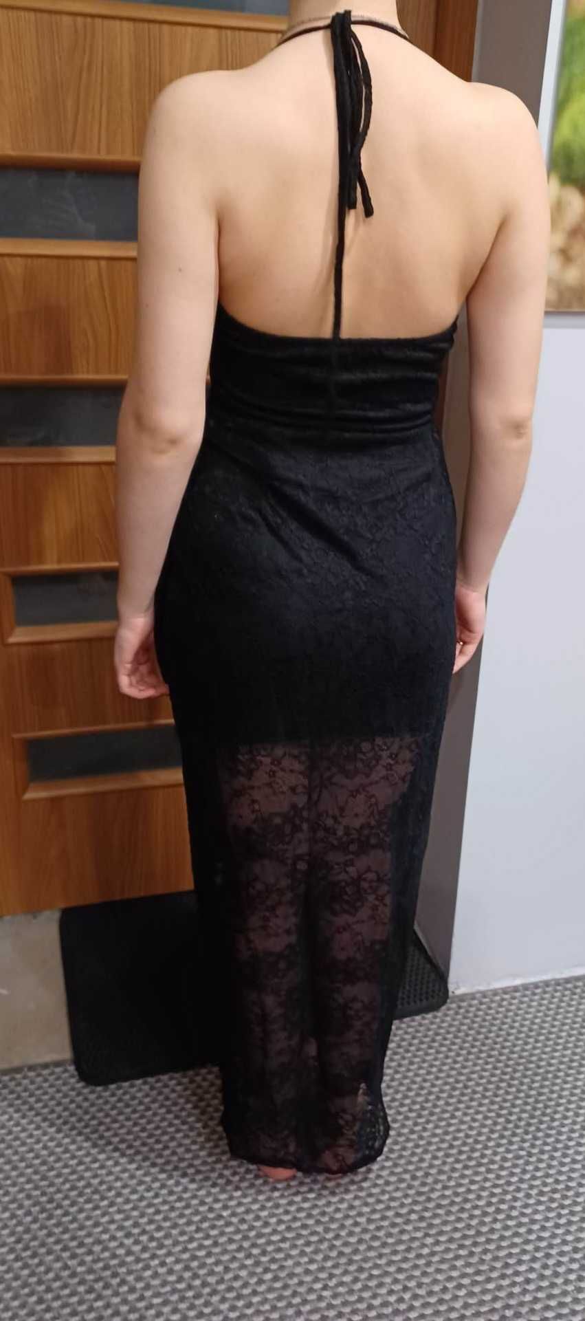 Sukienka na studniówkę - Czarna koronkowa sukienka roz. 36