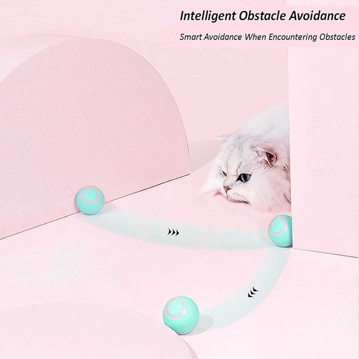 Bola de brinquedo interativa para gatos, recarregável por USB (azul)