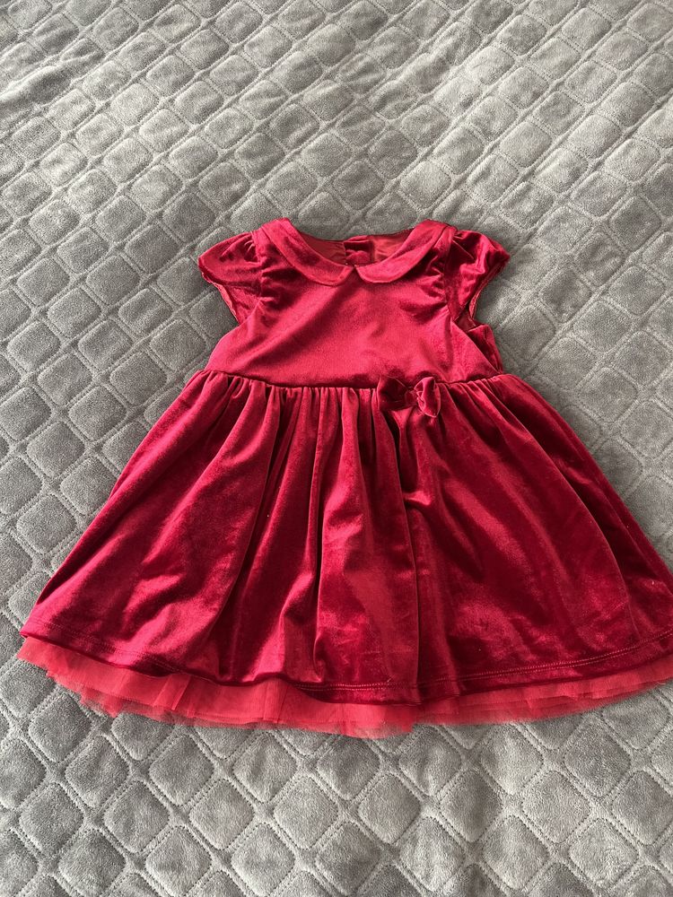 Сукня на дівчику, червона бархатна сукня, красное платье