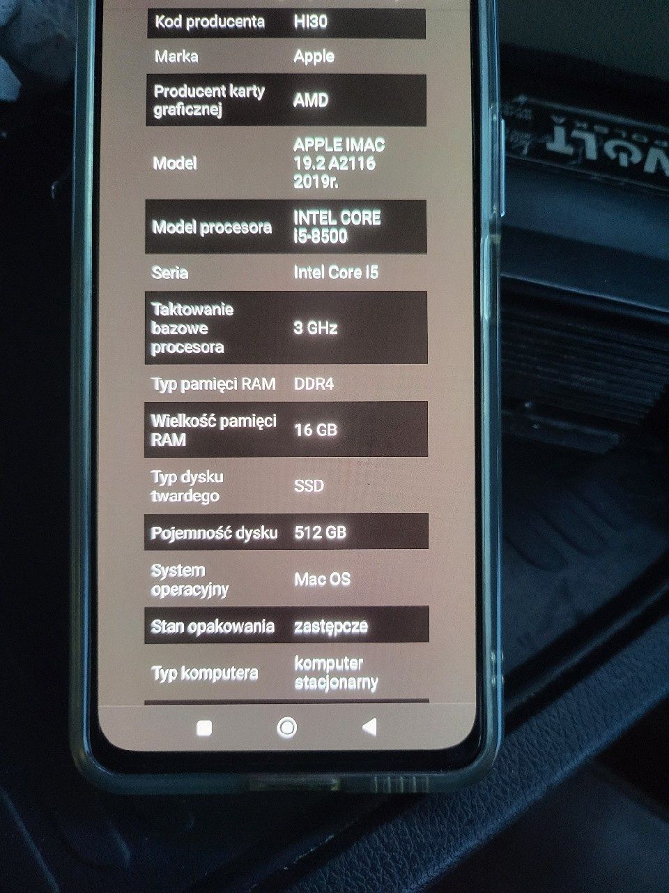 APLLE i mac aio komputer typu wszystko w jednym