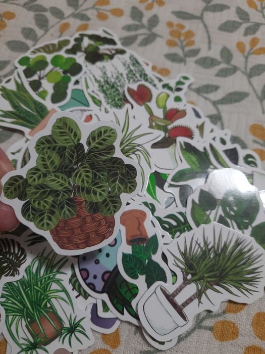 Наліпки паперові рослинний принт