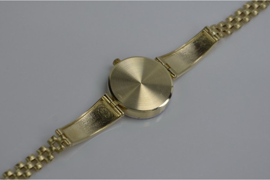 Prześliczny 14k złoty damski zegarek Geneve lw079 W