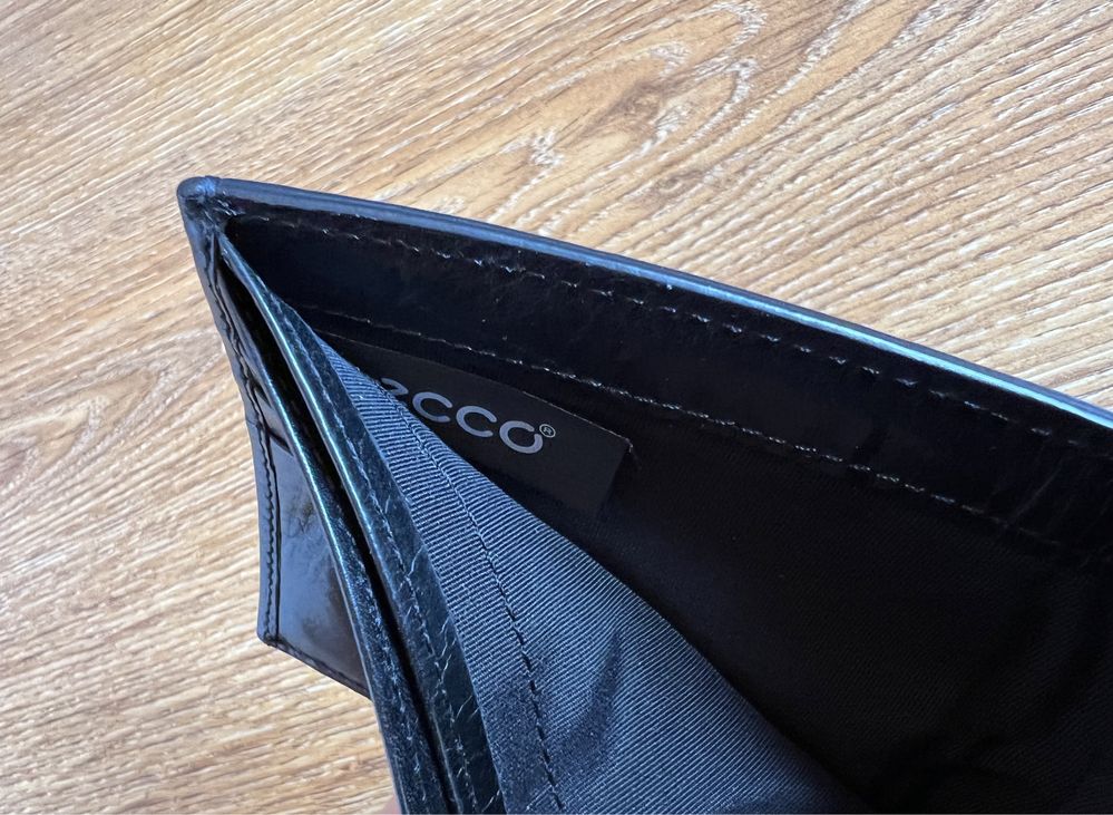 Skórzany portfel ECCO Arne czarny NOWY