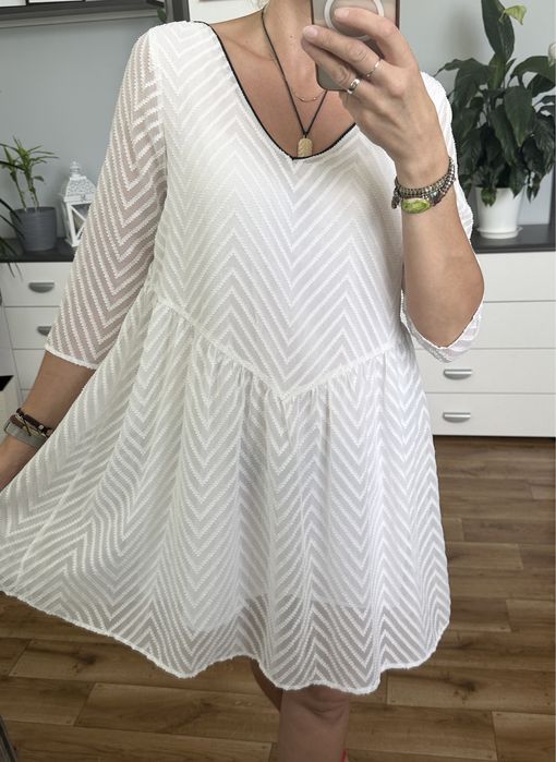 Cudowna sukienka/tunika plażowa biała M, Amichi