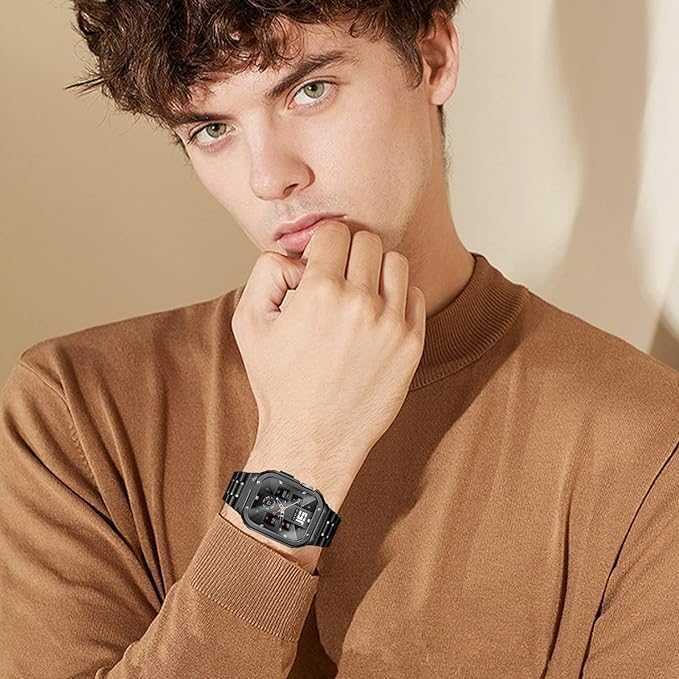 Metalowe paski MioHHR z etui kompatybilnym z paskiem Apple Watch 45 mm