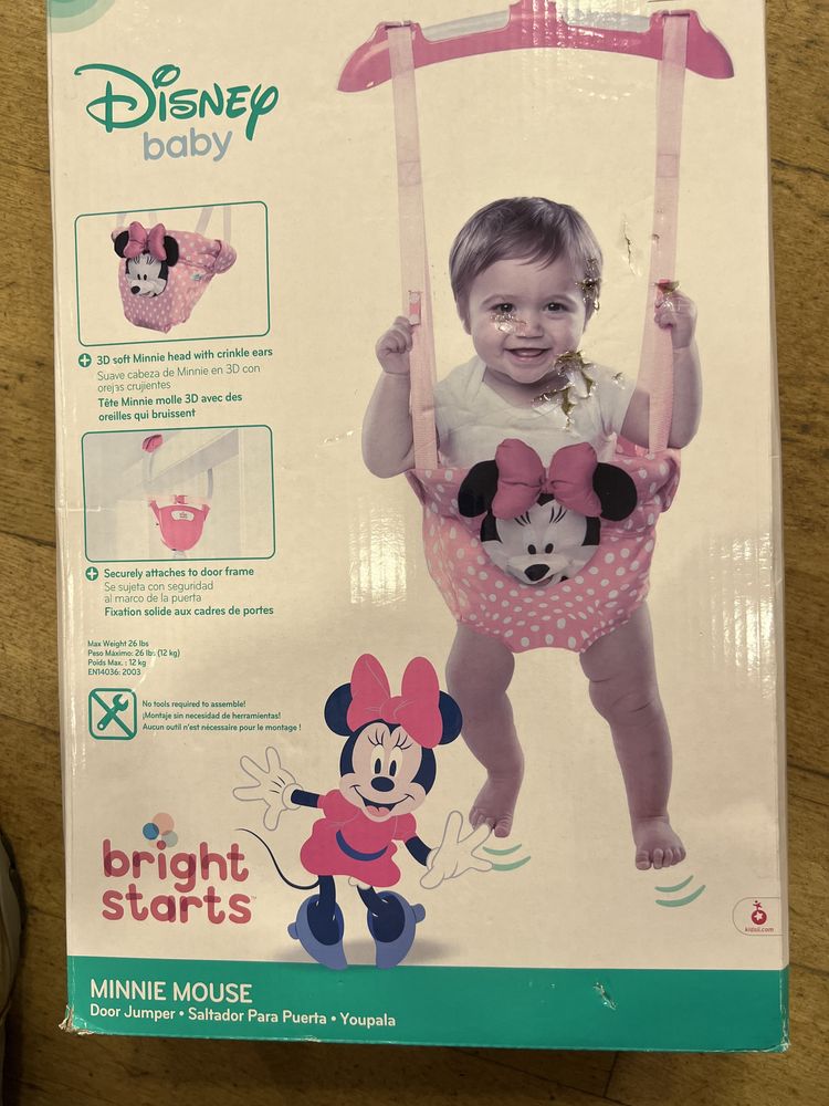 Bright Starts - Minnie Mouse Saltador de Porta - Novo