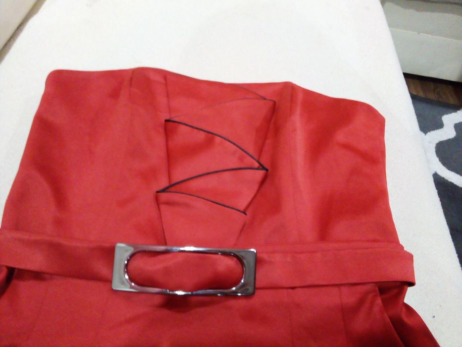 Sukienka czerwona r. 38 M rubinowa Nuance ROBE rozkloszowana