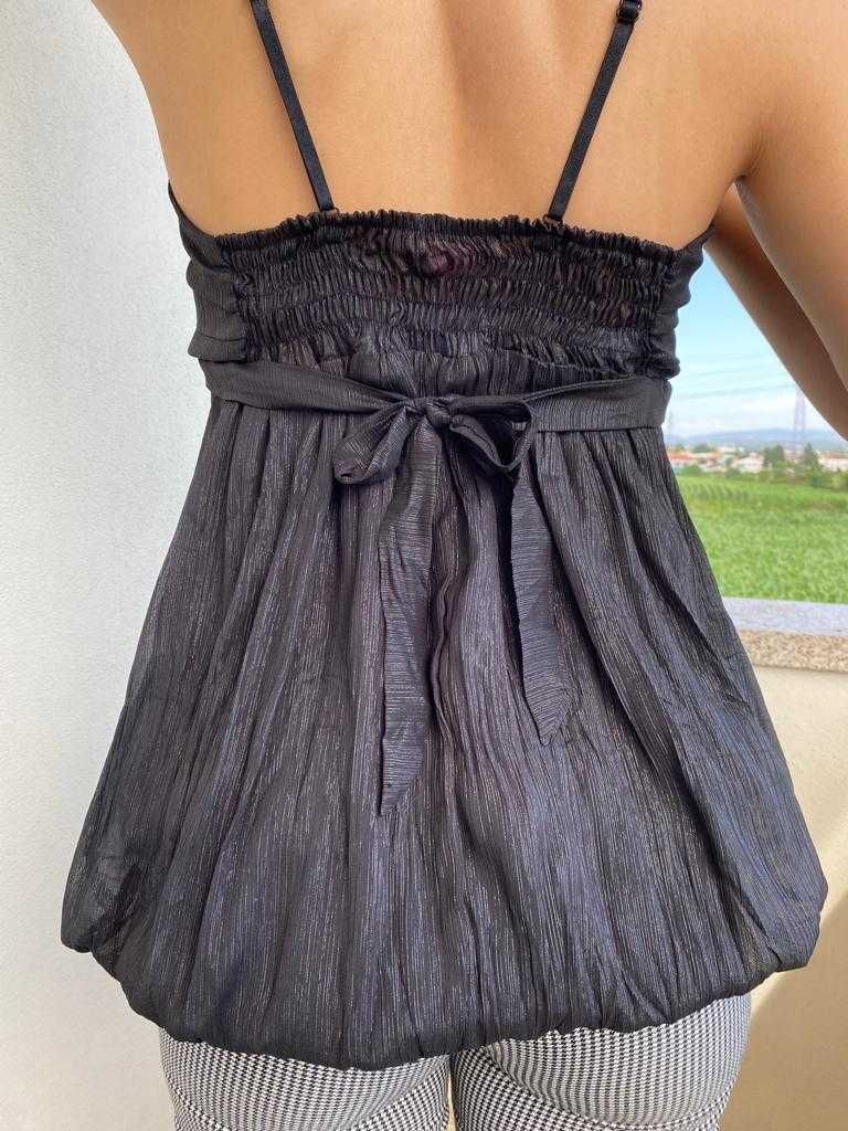 Top preto novo, tamanho M/L