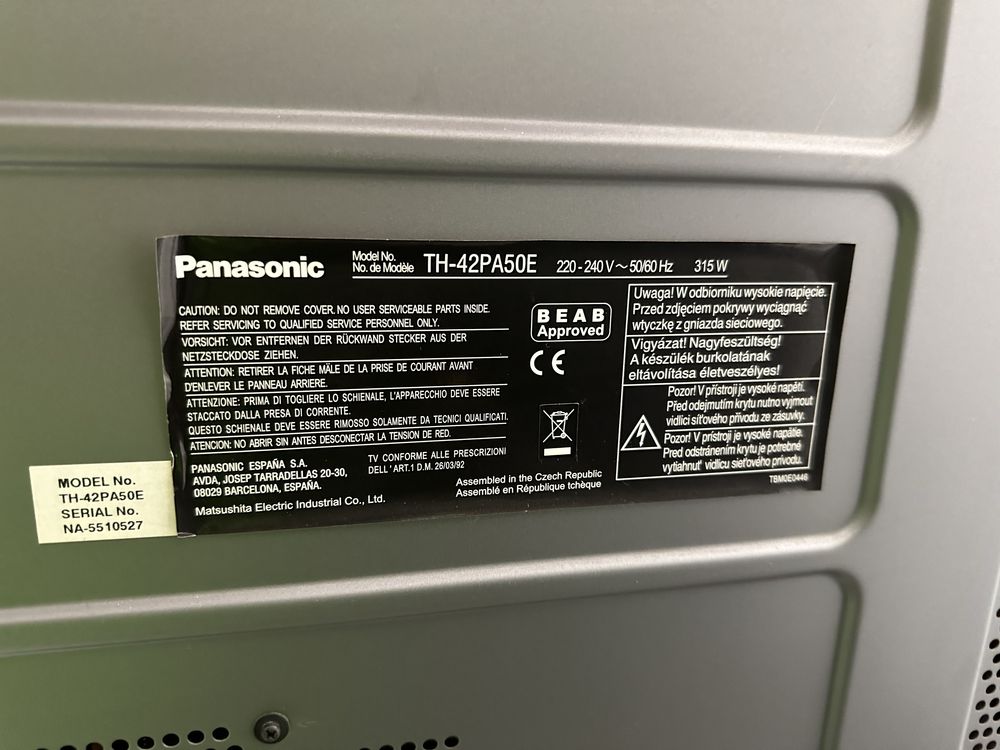 Telewizor plazmowy Panasonic 42”