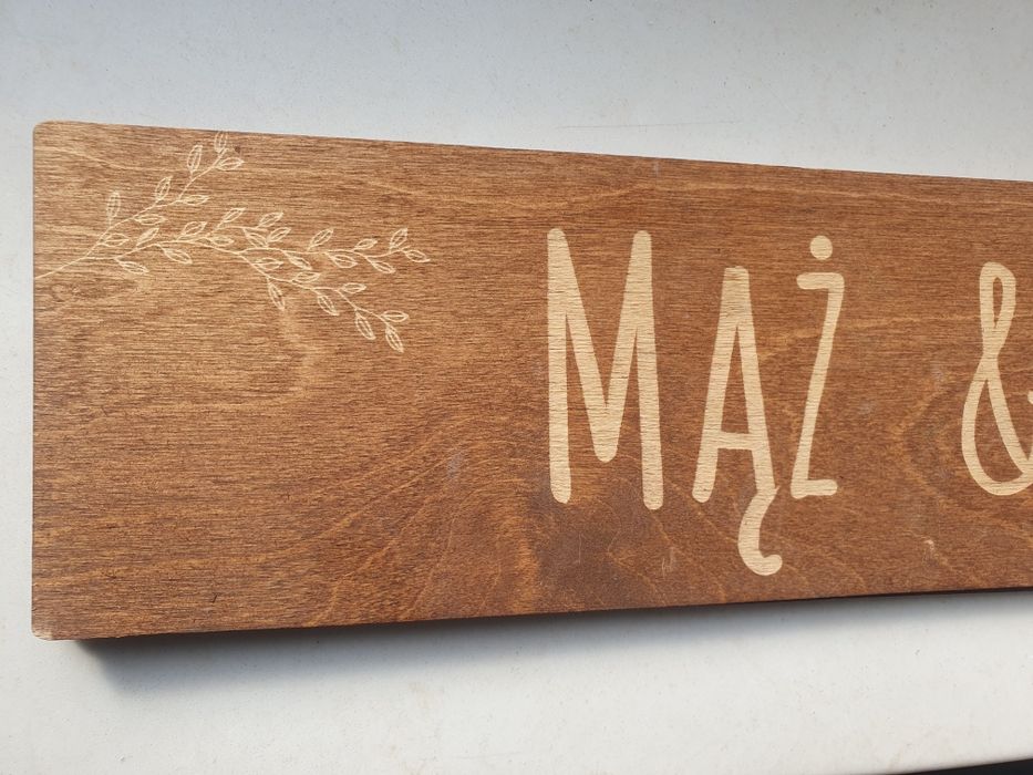 Tablice rejestracyjne ślubne drewniane wesele ślub boho