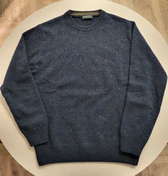 Granatowy wełniany sweter Made in Italy