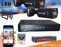 Комплект камер видеонаблюдение відеонагляд IP POE WIFI AHD установка