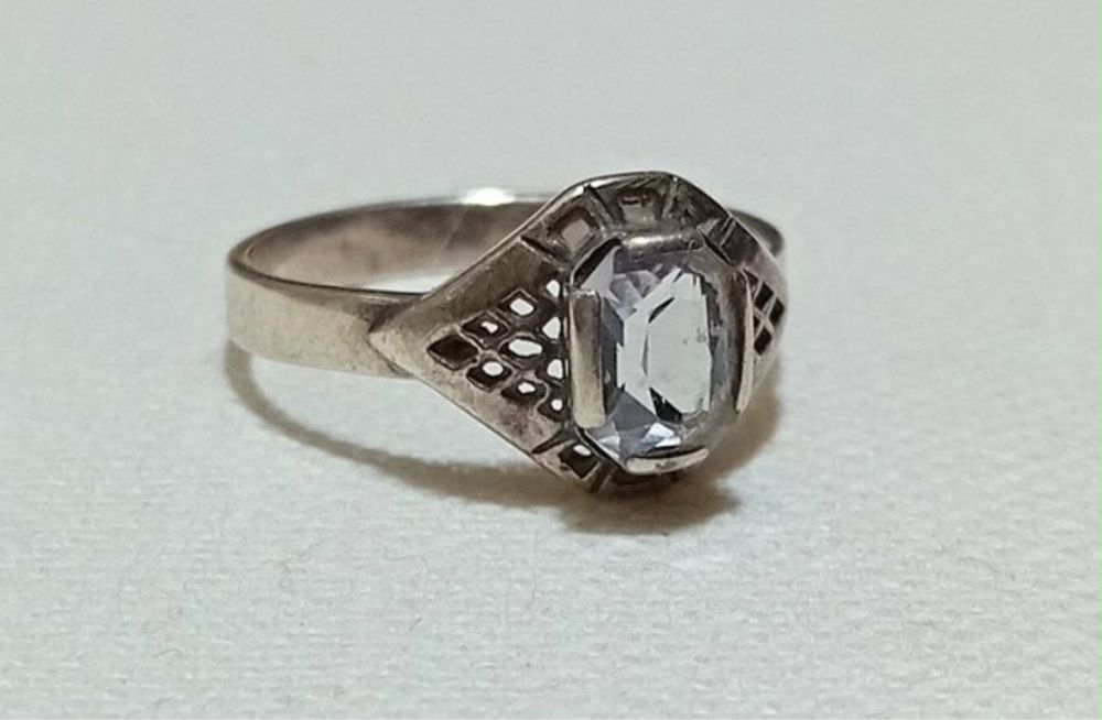 Warmet srebrny pierscionek akwamaryn