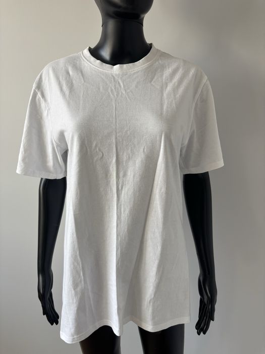 biały tshirt biała bluzka z krótkim rękawem oversize geffer M bawełna