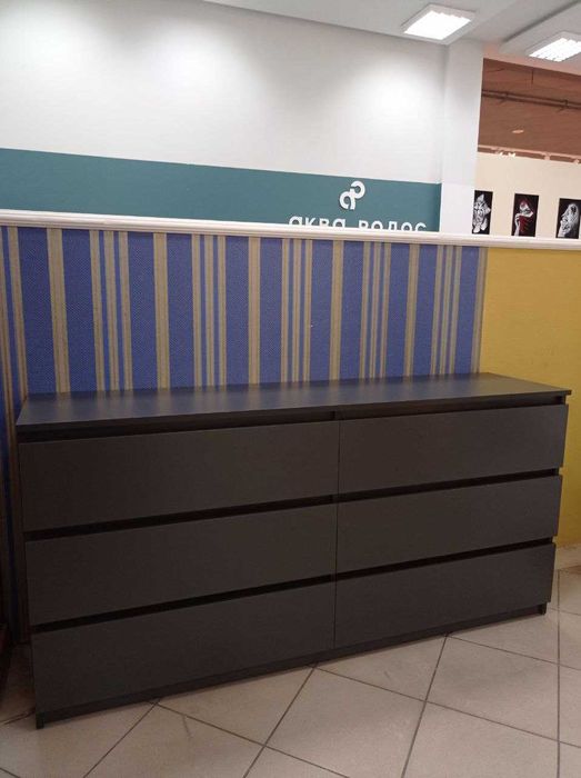 Комод 1,5 м на 6 шухляд Білий,Антрацит/Комод  на 6 ящиков