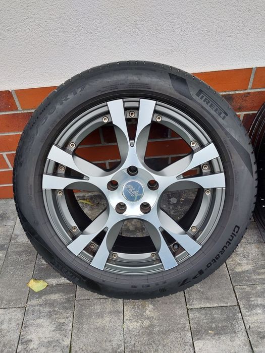 Felgi 17 PLW 5x112 et45 opony letnie Pirelli 225 50 r17 ładny stan