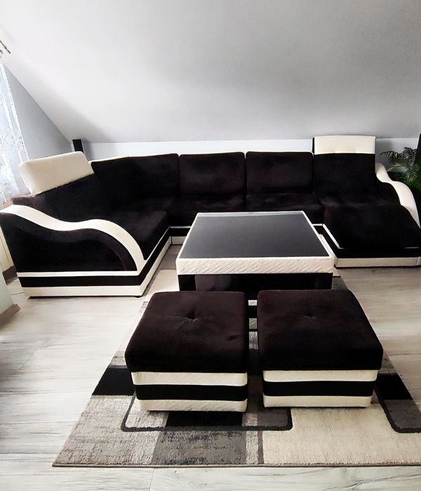 Nowoczesny komplet wypoczynkowy / rozkładany do spania /masujący fotel