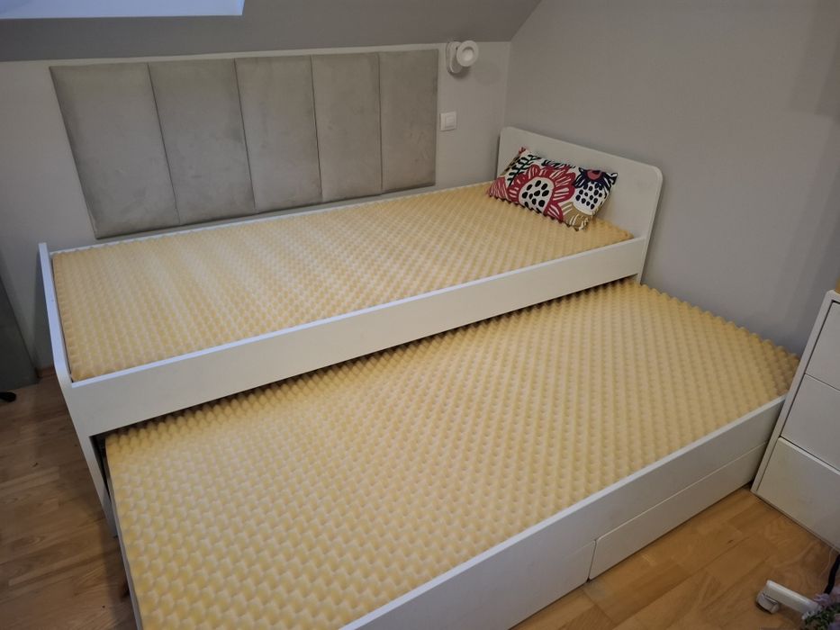 Rama łóżka z łóżkiem dolnym/pojem, biały, 90x200 cm IKEA SLÄKT