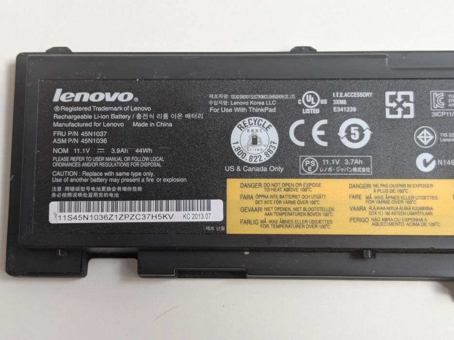 Оригінальна батарея LENOVO 45N1036 45N1037 для ноутбука Lenovo ThinkP