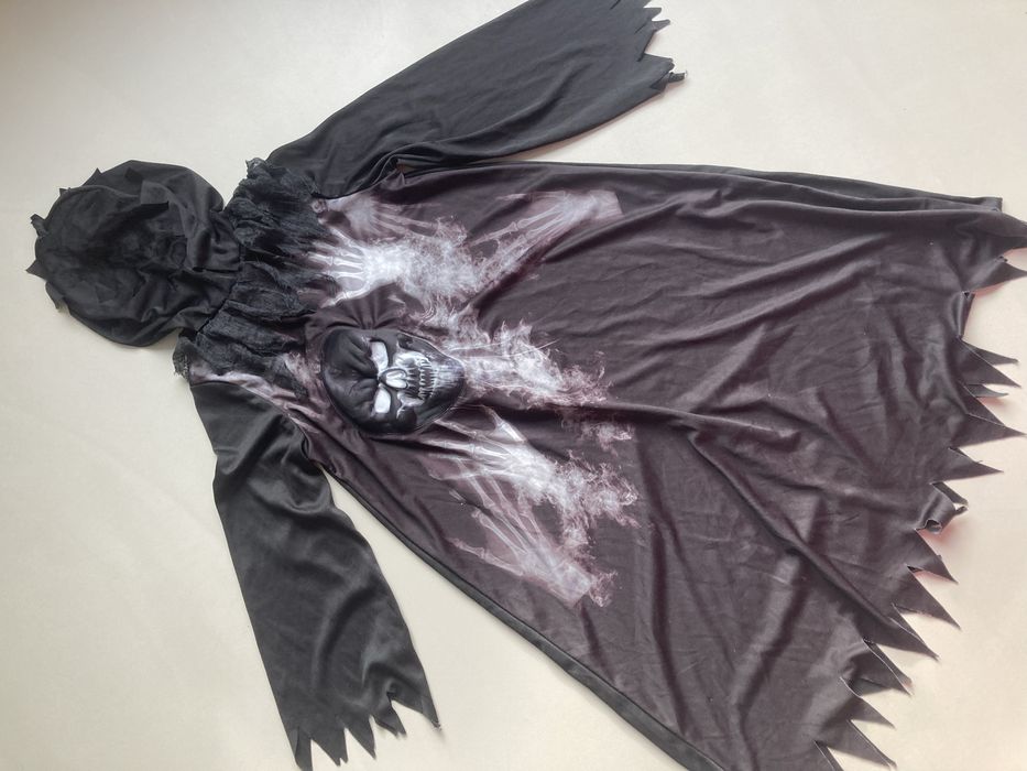 Strój karnawałowy halloween zombie krzyk zjawa szata upiór 122/128 cm